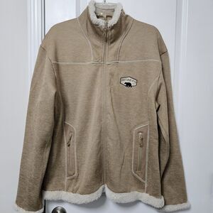 Renegade Club Sweater Jacket Women’s XXL Tan Full Zip Great Smokey Mtns TN EUC